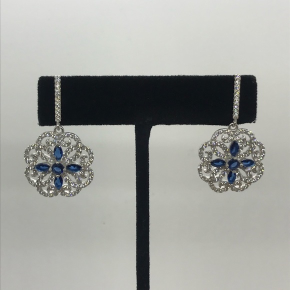 925 sterling silver elegant dangle earrings ✨ NWOT - Picture 3 of 10